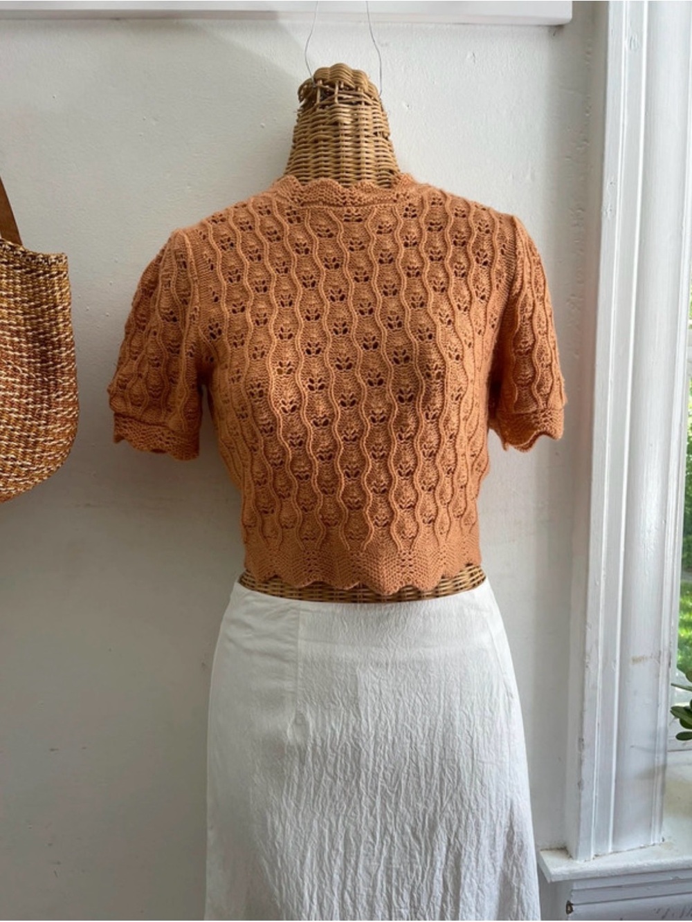 Lush Scalloped Cable-Knit Top
